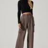 Pleated Wide Leg Cargo Pants -Sun Gaia Dresses Shop AP7310 WARMGREY 3