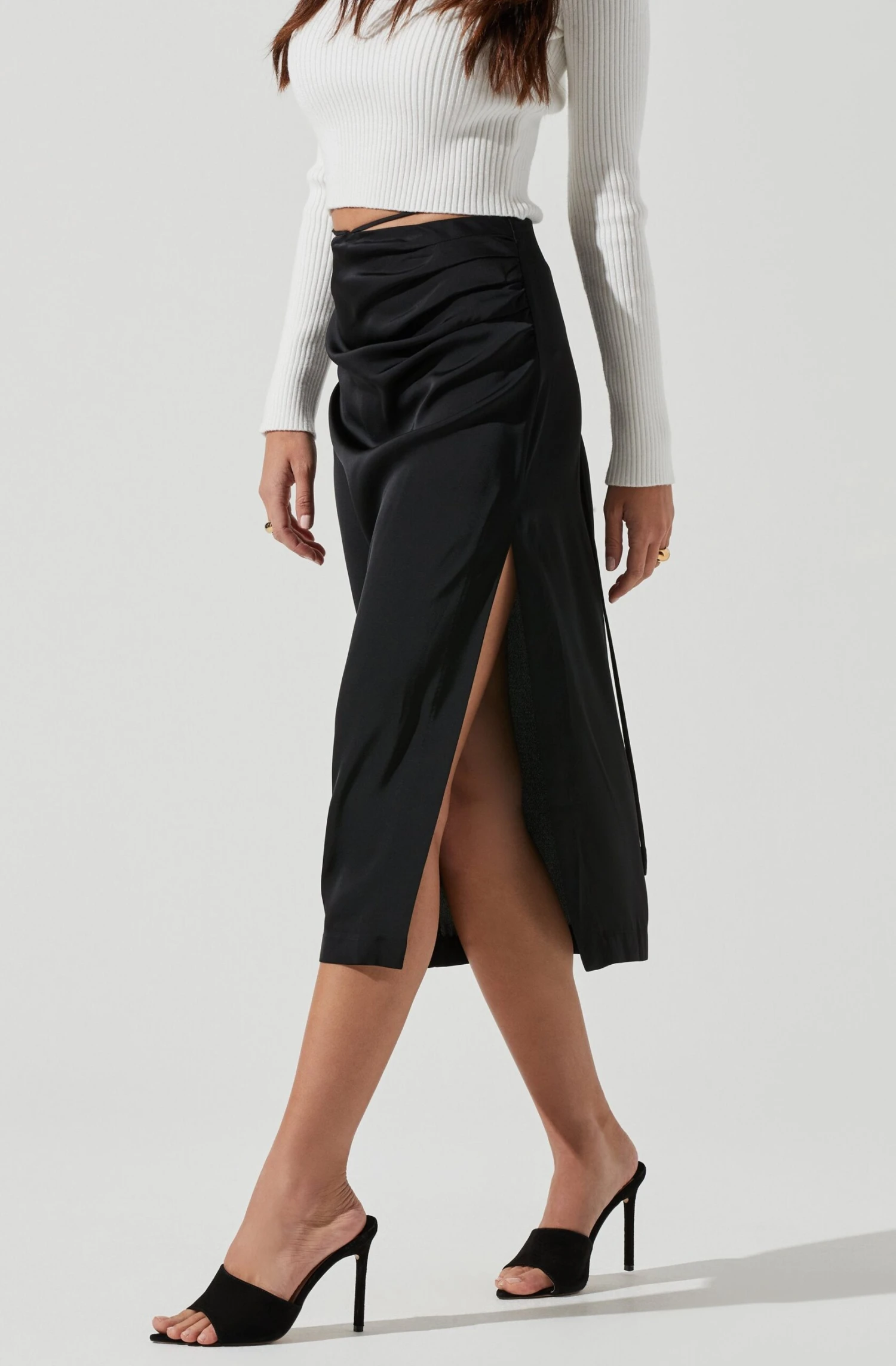 Hi Slit Ruched Skirt 7 Hi Slit Ruched Skirt - Image 5