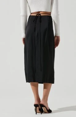Hi Slit Ruched Skirt 9 Hi Slit Ruched Skirt -Sun Gaia Dresses Shop AS9086B BLACK 1565