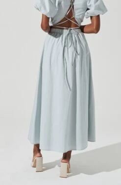 Poplin Midi Skirt 8 Poplin Midi Skirt -Sun Gaia Dresses Shop AS9098 DUSTYBLUE 3