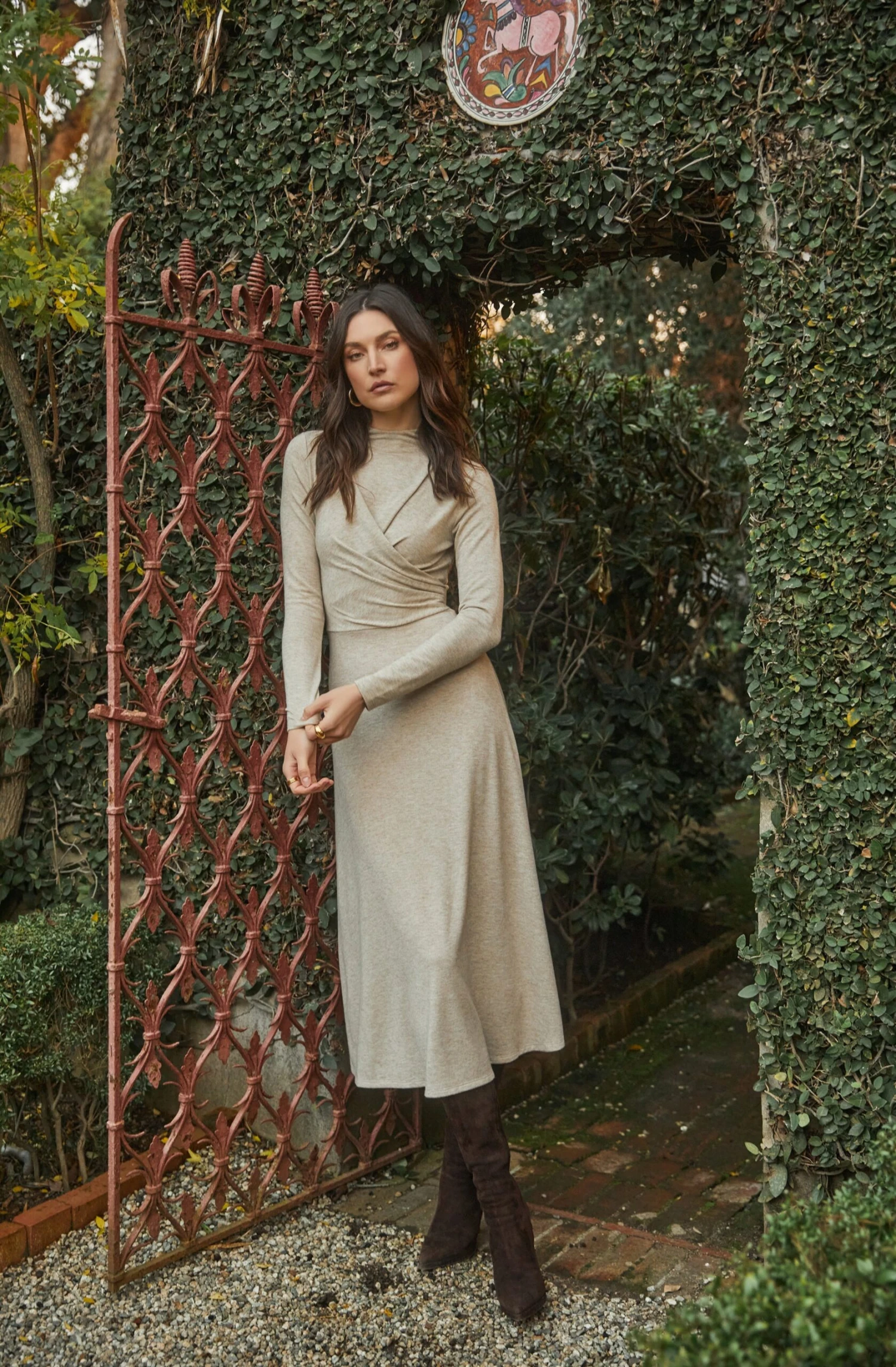 Delancy Open Back Long Sleeve Midi Dress 14 Delancy Open Back Long Sleeve Midi Dress - Image 12