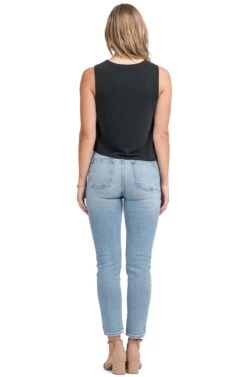 Tie Front Knit Tank -Sun Gaia Dresses Shop AT13699 BLACK 03