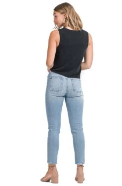 Tie Front Knit Tank -Sun Gaia Dresses Shop AT13699 BLACK 04