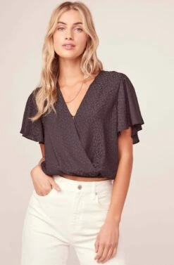 Jacquard Surplice Top
