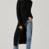 Hi Slit Turtleneck Sweater -Sun Gaia Dresses Shop AT16295 BLACK 1