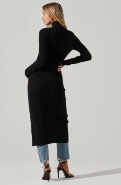 Hi Slit Turtleneck Sweater 17 Hi Slit Turtleneck Sweater -Sun Gaia Dresses Shop AT16295 BLACK 5
