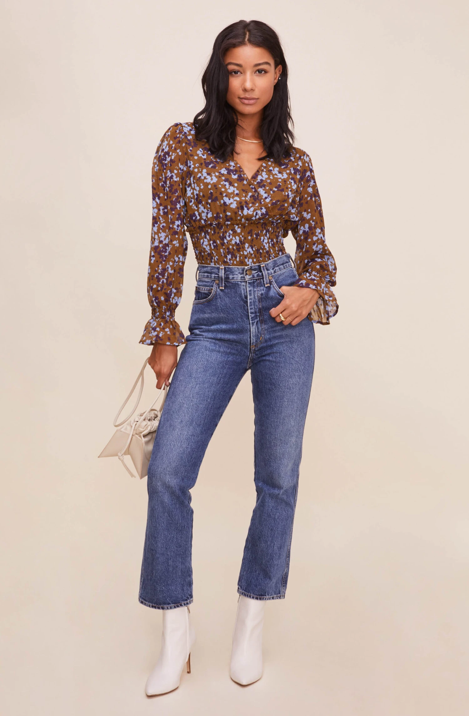 Long Sleeve Smocked Waist Surplice Top 8 Long Sleeve Smocked Waist Surplice Top - Image 6