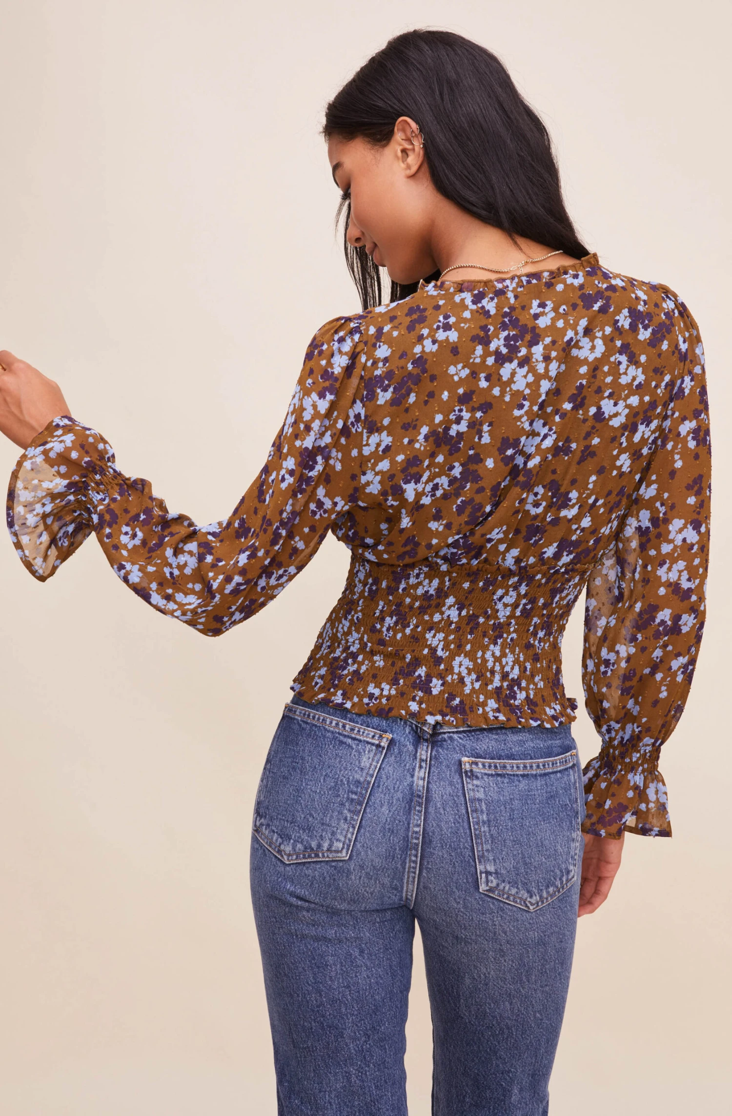 Long Sleeve Smocked Waist Surplice Top 18 Long Sleeve Smocked Waist Surplice Top - Image 16