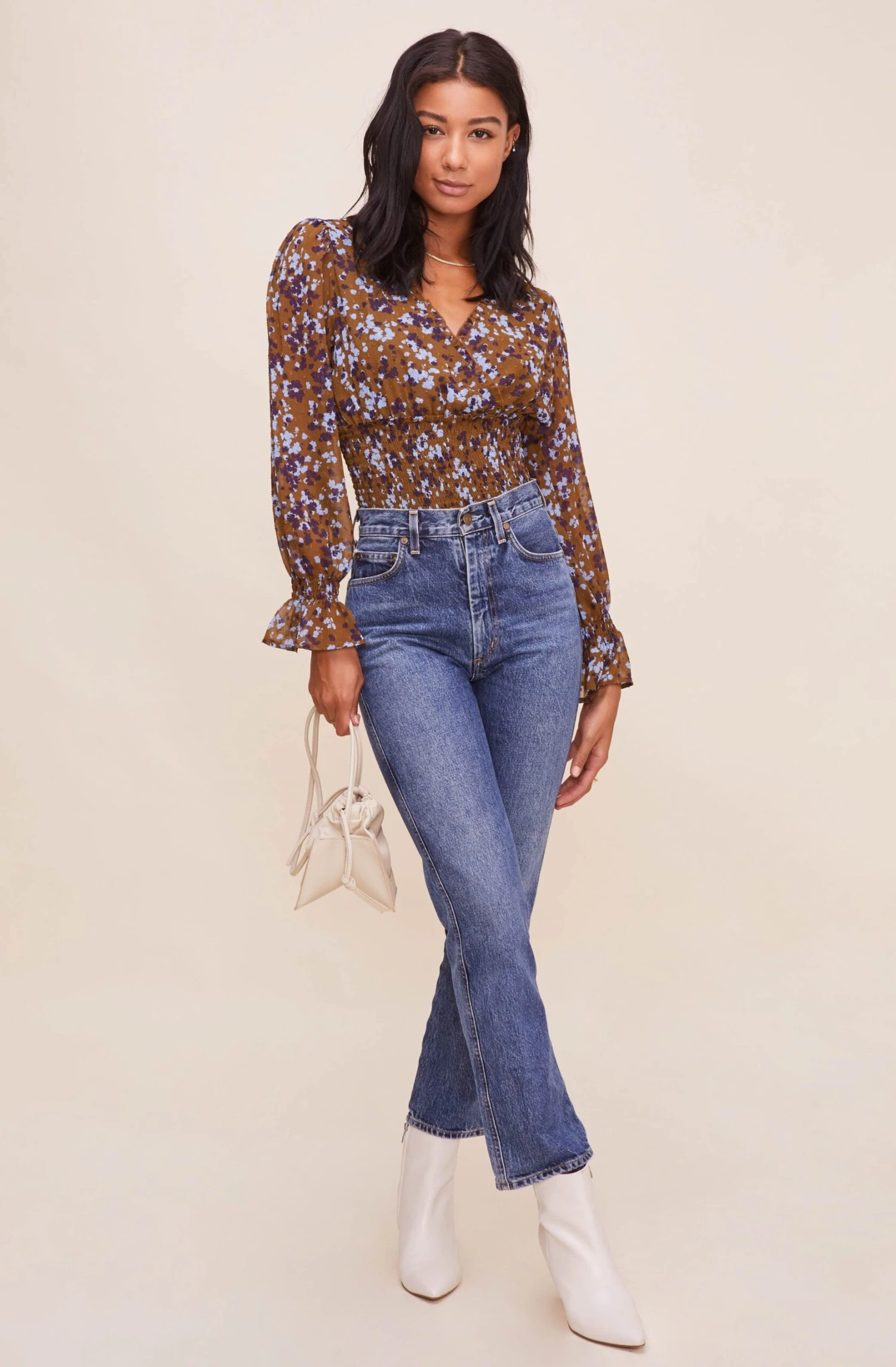 Long Sleeve Smocked Waist Surplice Top 9 Long Sleeve Smocked Waist Surplice Top - Image 7