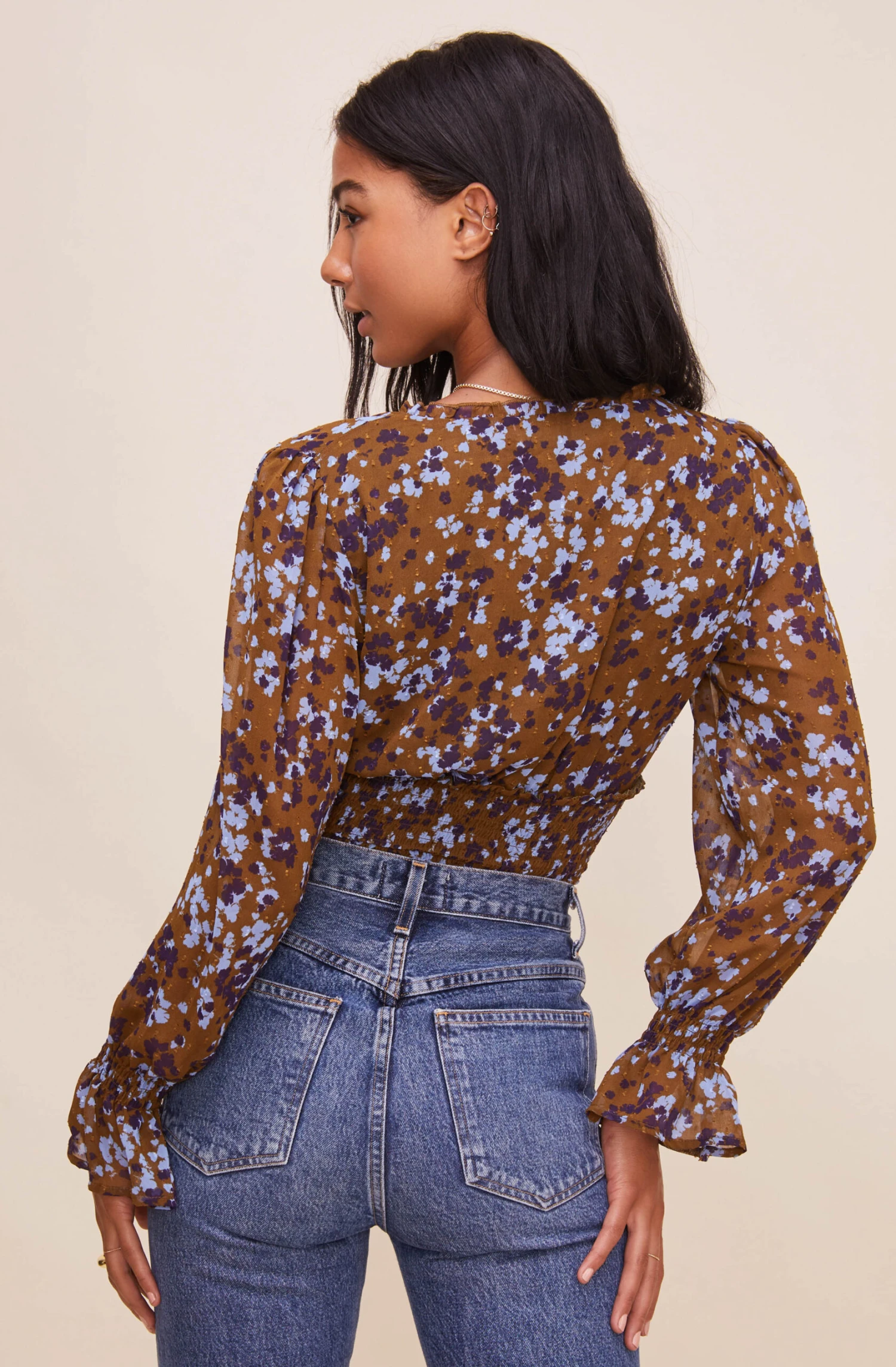 Long Sleeve Smocked Waist Surplice Top 17 Long Sleeve Smocked Waist Surplice Top - Image 15