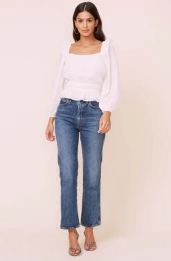 Long Sleeve Crinkle Top 9 Long Sleeve Crinkle Top -Sun Gaia Dresses Shop AT16317 CREAM 2