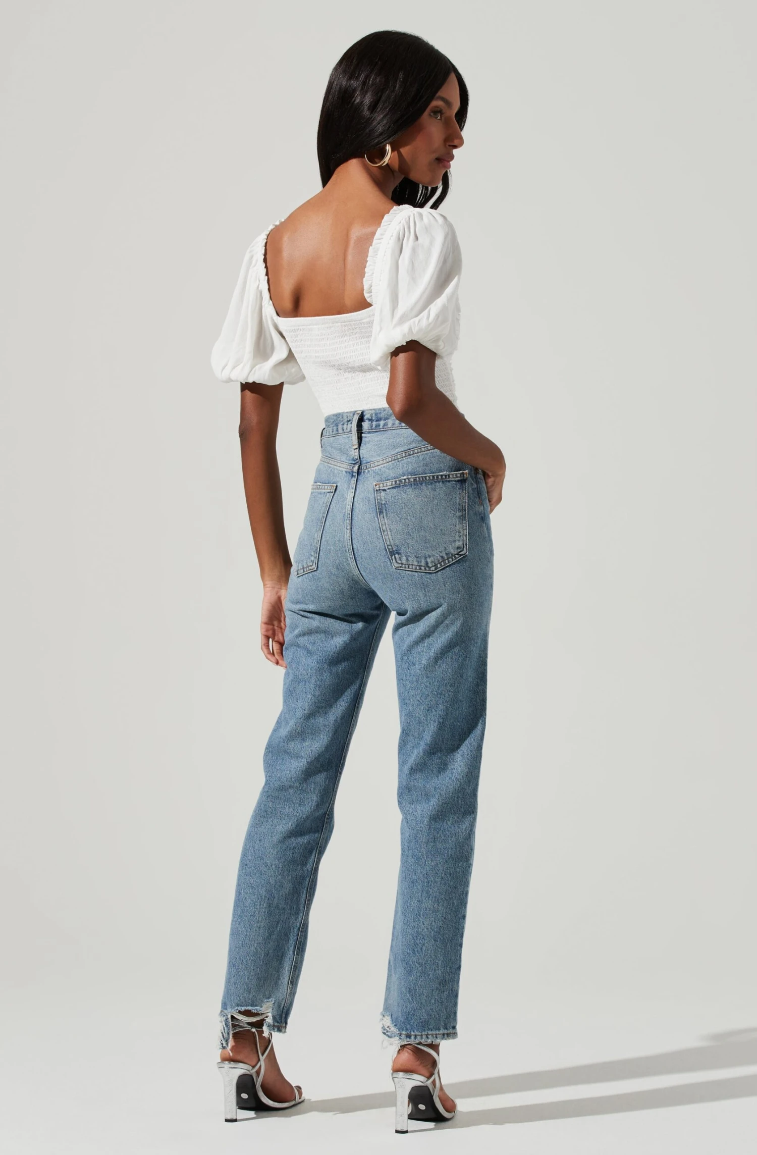 Ruched Short Bubble Sleeve Top 7 Ruched Short Bubble Sleeve Top - Image 5