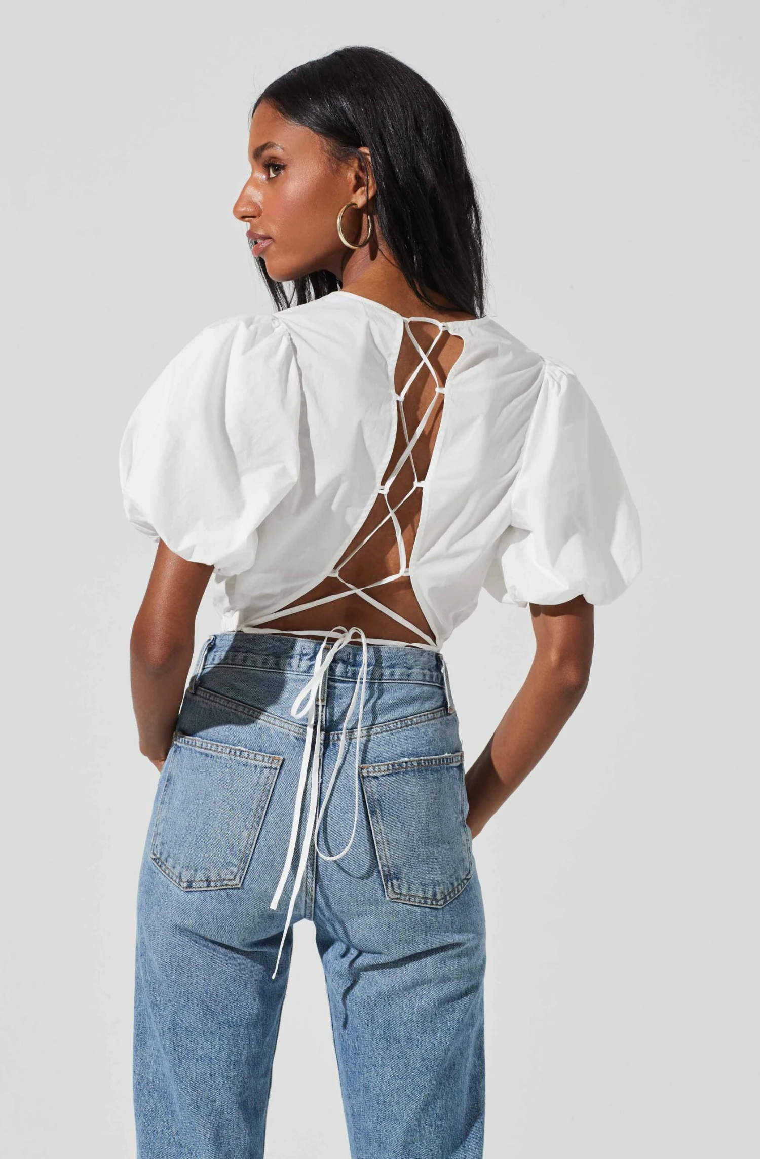 Lace Up Poplin Top 7 Lace Up Poplin Top - Image 5