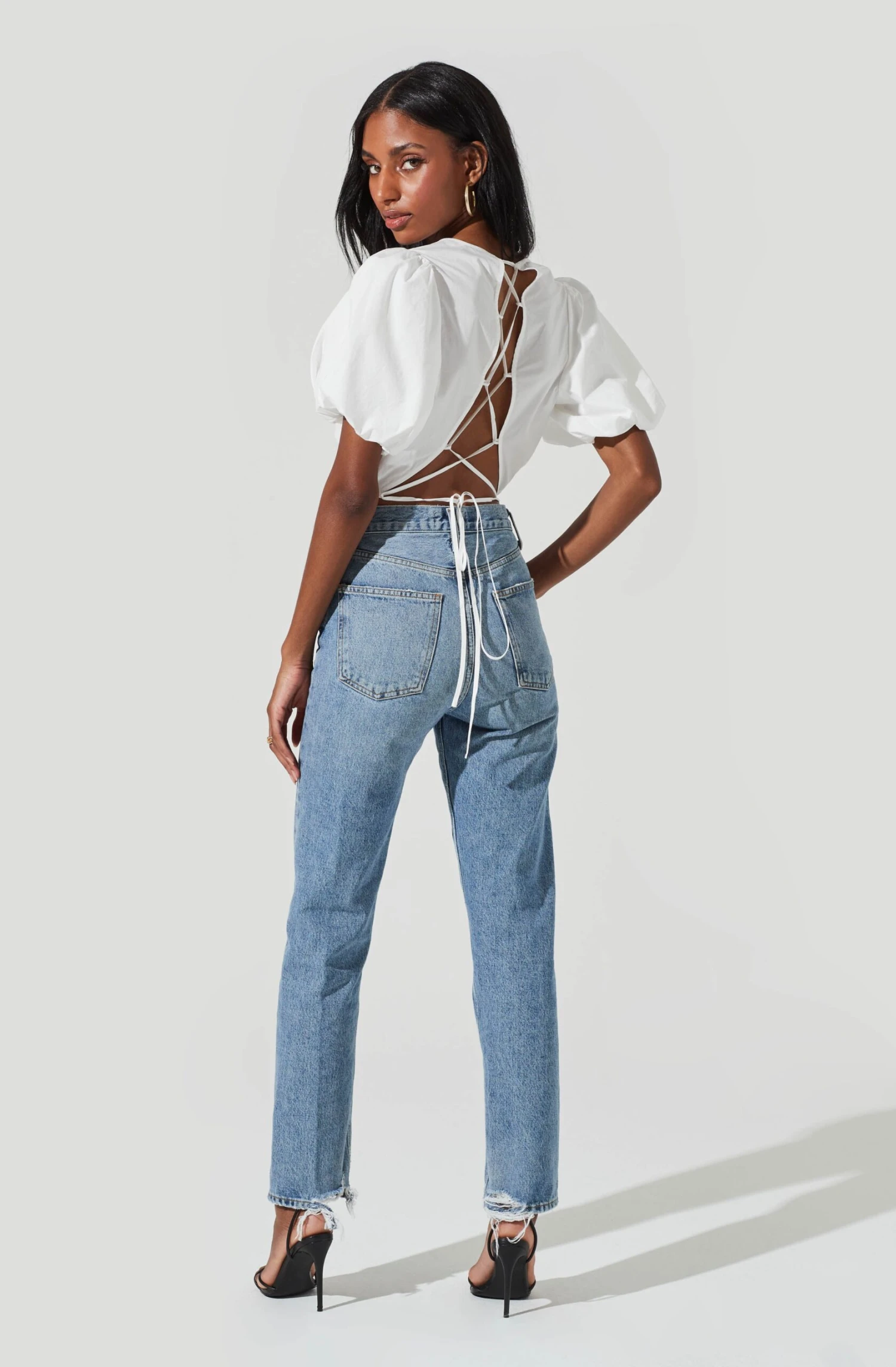 Lace Up Poplin Top 6 Lace Up Poplin Top - Image 4