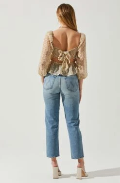 Floral Smocked Tie Back Top -Sun Gaia Dresses Shop AT17585 ORANGEPURPLEMULTI 5