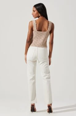 Crochet Front Tie Flyaway Top 12 Crochet Front Tie Flyaway Top -Sun Gaia Dresses Shop AT17713 TAUPE 5