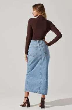 Asymmetrical Pleated Cutout Mock Neck Top -Sun Gaia Dresses Shop AT17934 ESPRESSO 1