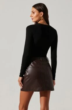 Twist Neck Cutout Sweater -Sun Gaia Dresses Shop AT17944 BLACK 6