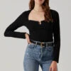 Long Sleeve Cupped Bust Knit Top