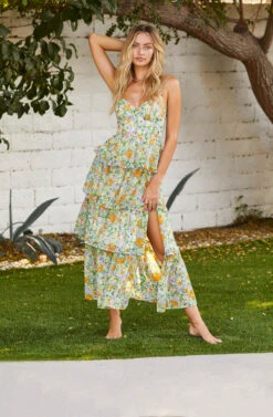 Midsummer Floral Tiered Maxi Dress -Sun Gaia Dresses Shop Look 022 2193