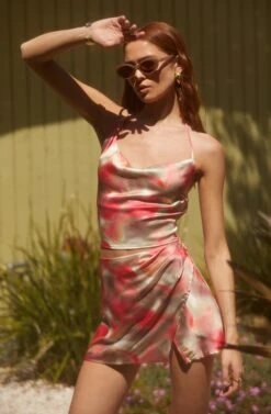 Triana Abstract Print Mini Skirt -Sun Gaia Dresses Shop MAY MathchingSets 5