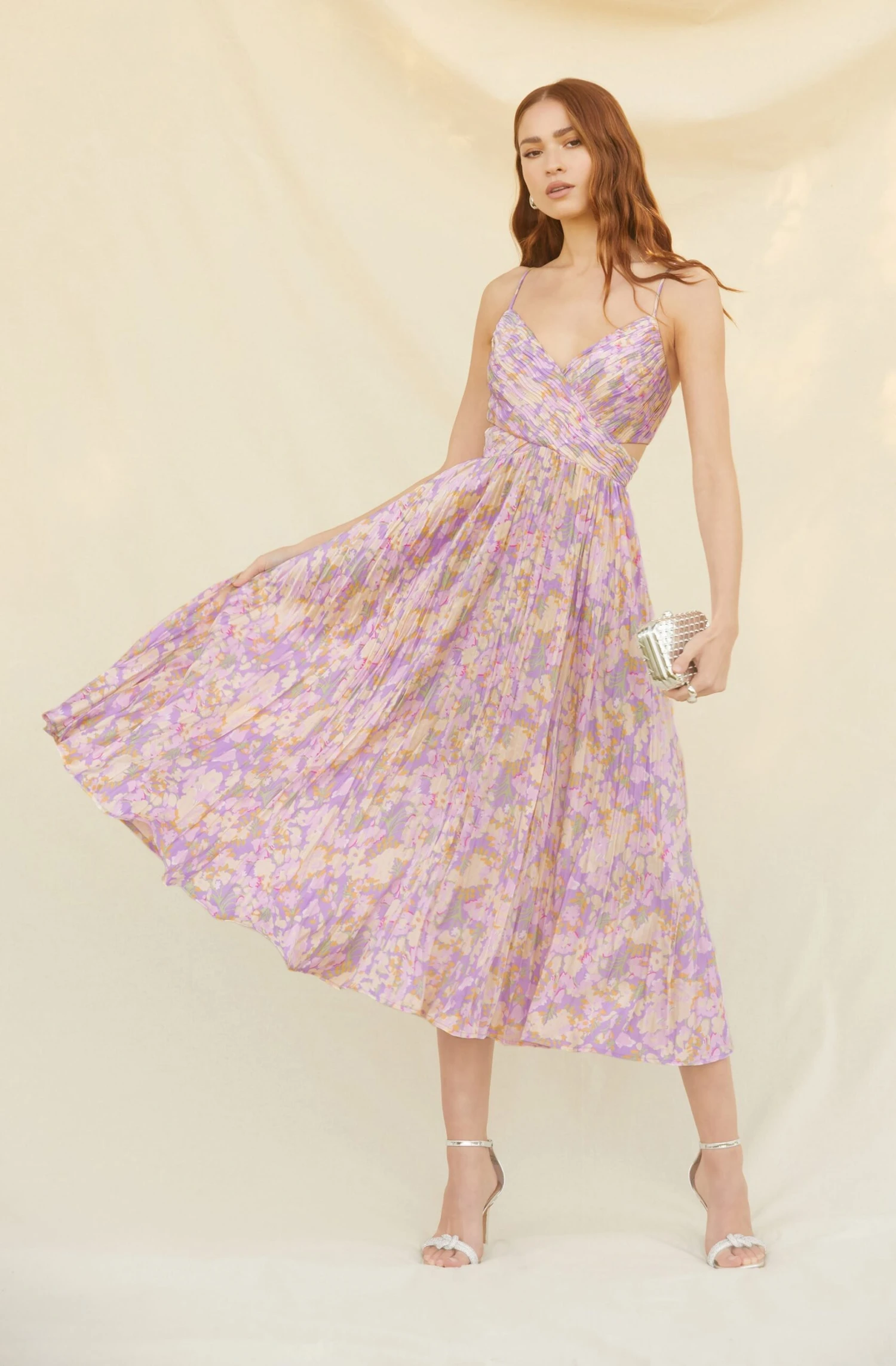 Pleated Twist Bust Midi Dress 8 Pleated Twist Bust Midi Dress - Image 6