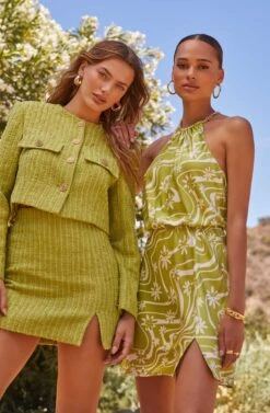 Quinta Retro Floral Halter Mini Dress -Sun Gaia Dresses Shop Shoot 2398